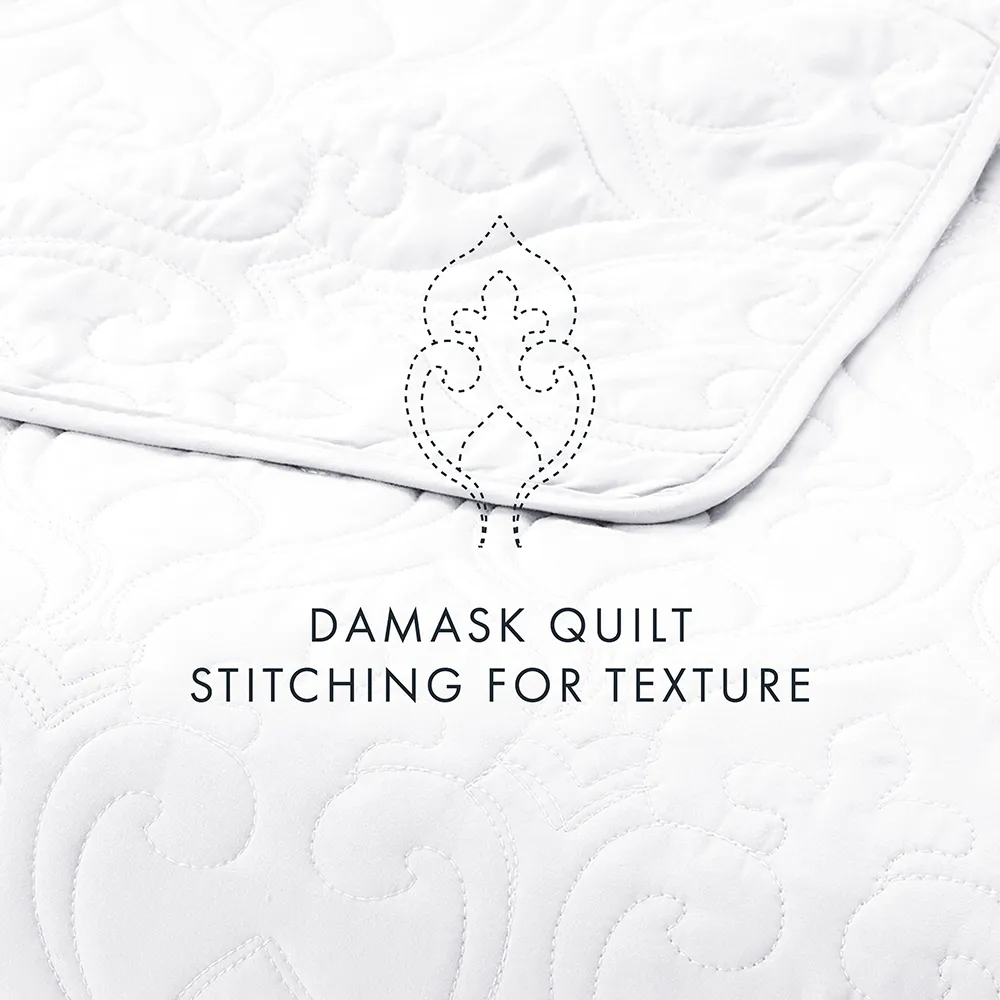 3-Piece Damask Quilted Coverlet Set - 12 Days of Deals