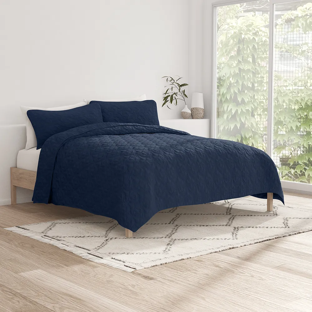 3-Piece Damask Quilted Coverlet Set - 12 Days of Deals