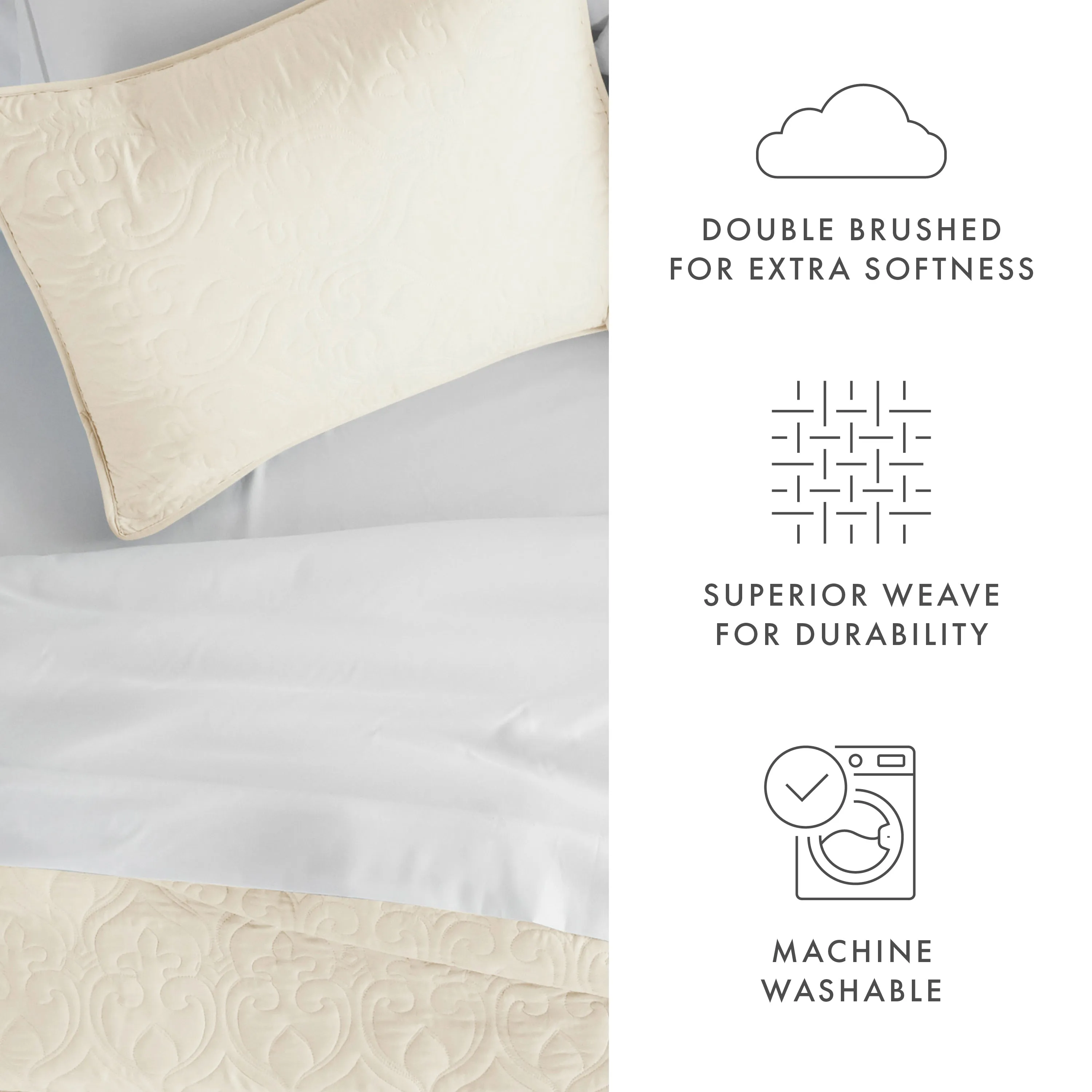 3-Piece Damask Quilted Coverlet Set - 12 Days of Deals