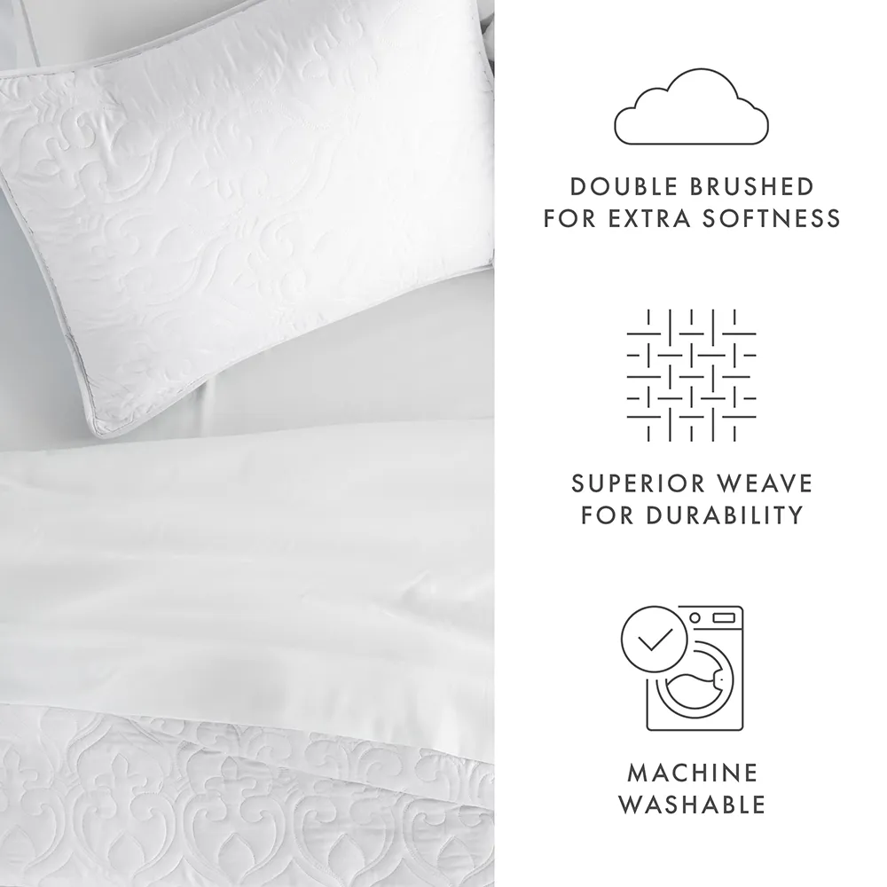 3-Piece Damask Quilted Coverlet Set - 12 Days of Deals
