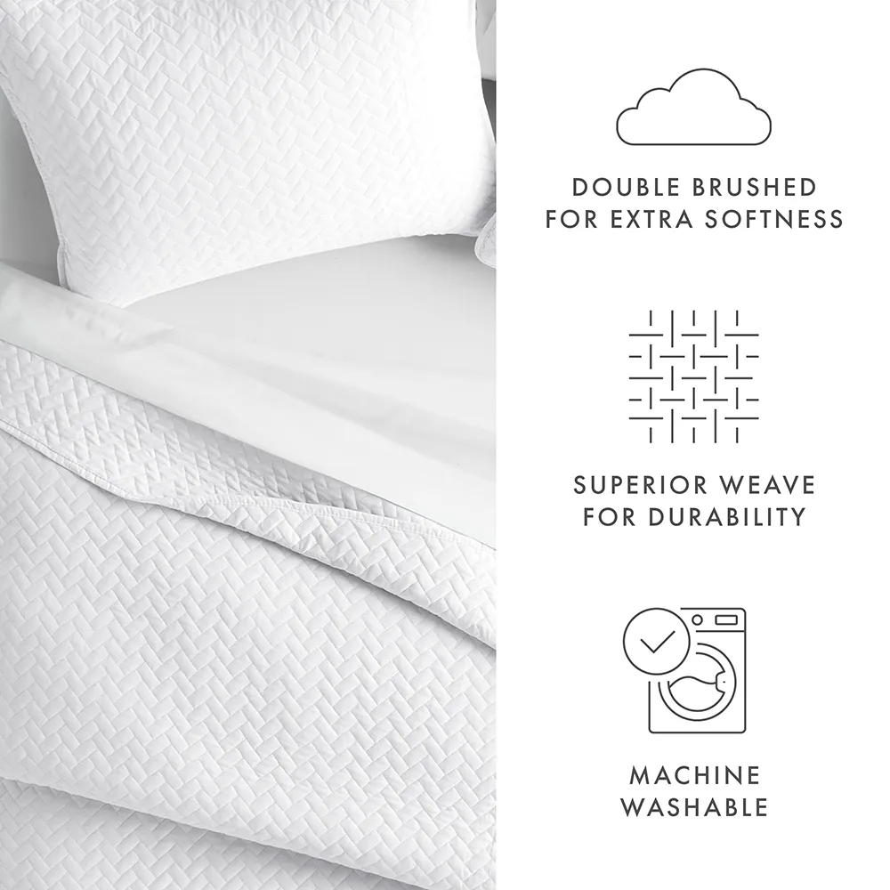 3-Piece Herringbone Quilted Coverlet Set - 12 Days of Deals