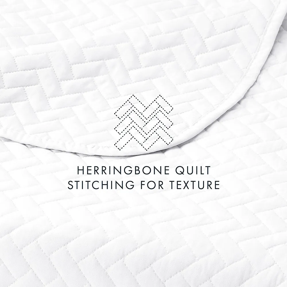 3-Piece Herringbone Quilted Coverlet Set - 12 Days of Deals