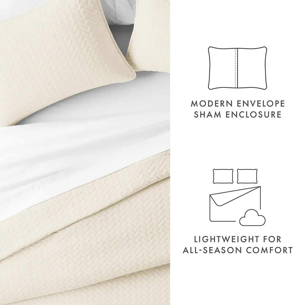 3-Piece Herringbone Quilted Coverlet Set - 12 Days of Deals