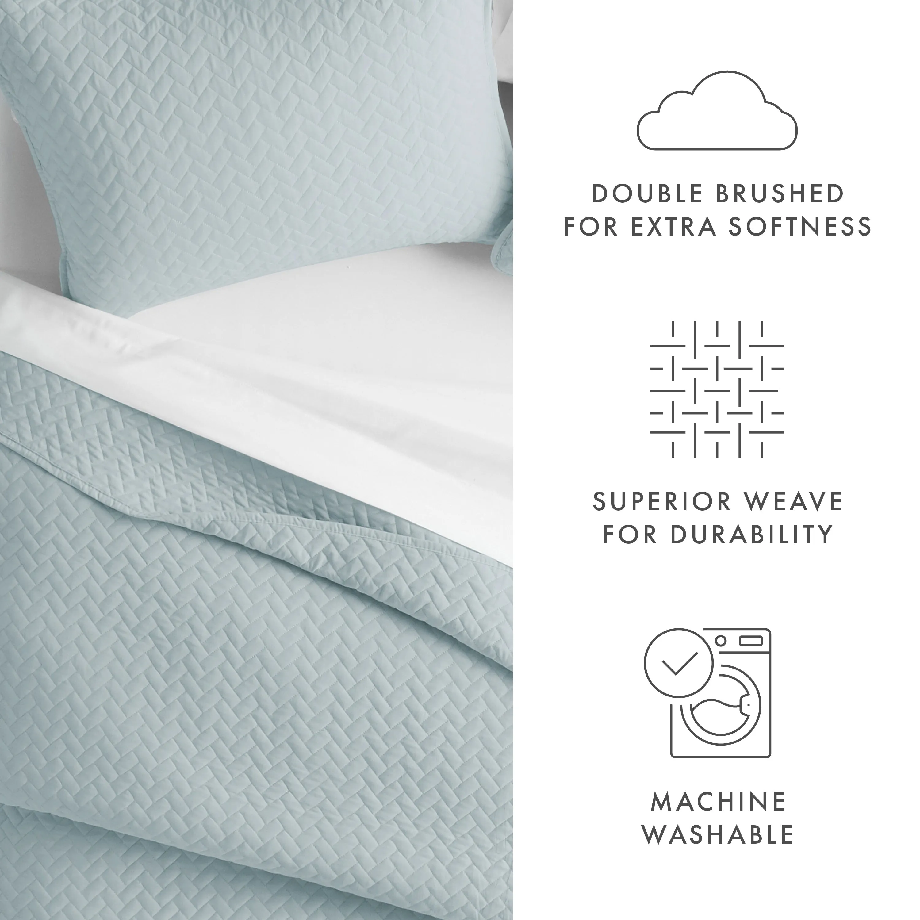 3-Piece Herringbone Quilted Coverlet Set - 12 Days of Deals