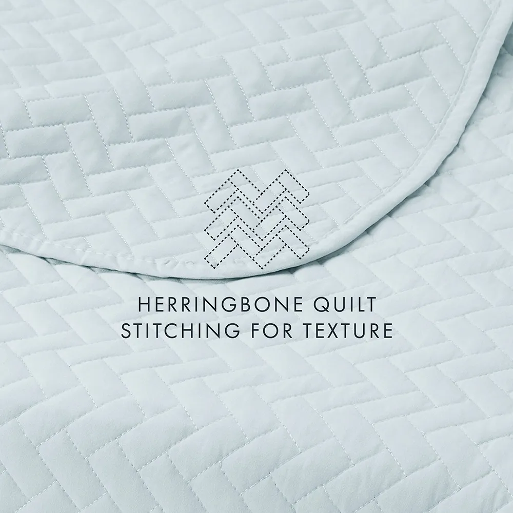 3-Piece Herringbone Quilted Coverlet Set - 12 Days of Deals