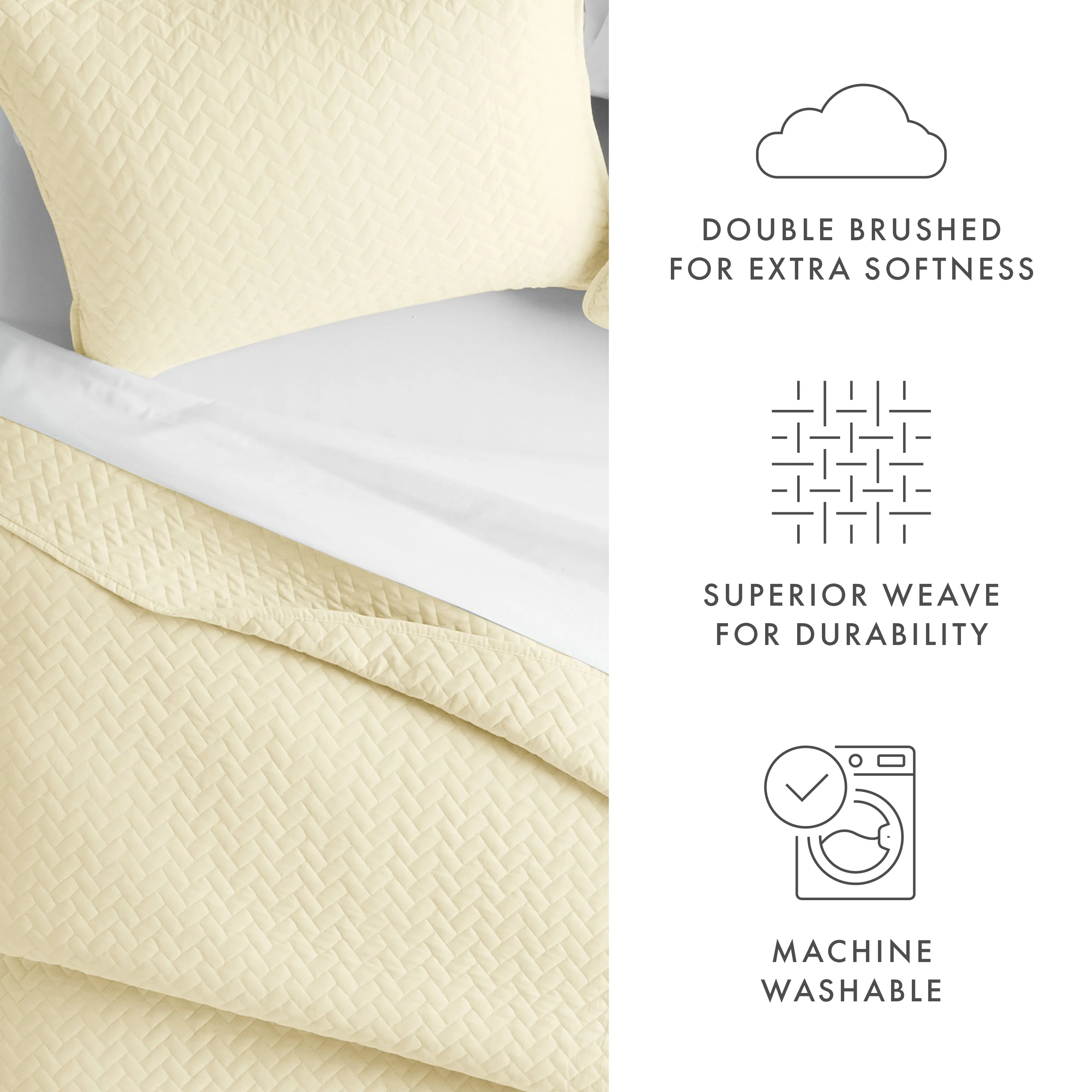 3-Piece Herringbone Quilted Coverlet Set - 12 Days of Deals