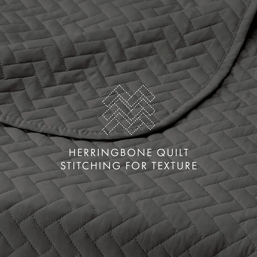 3-Piece Herringbone Quilted Coverlet Set - 12 Days of Deals