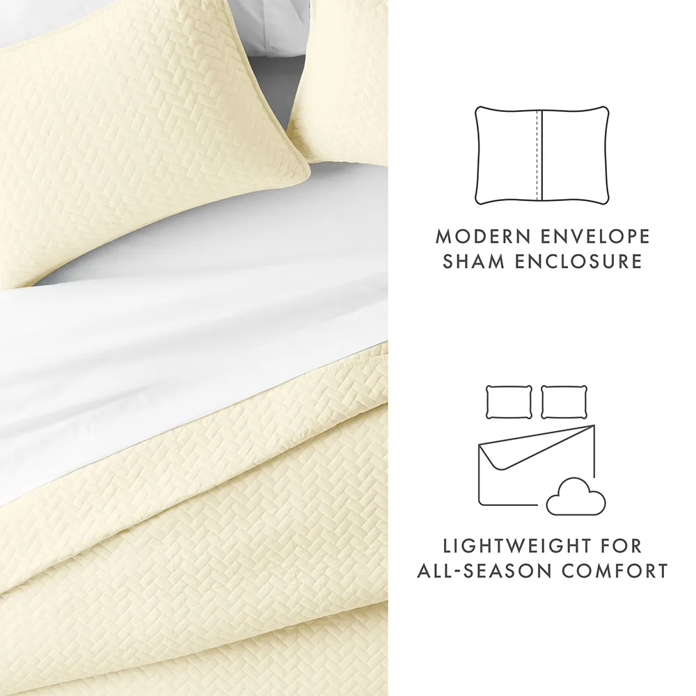 3-Piece Herringbone Quilted Coverlet Set - 12 Days of Deals
