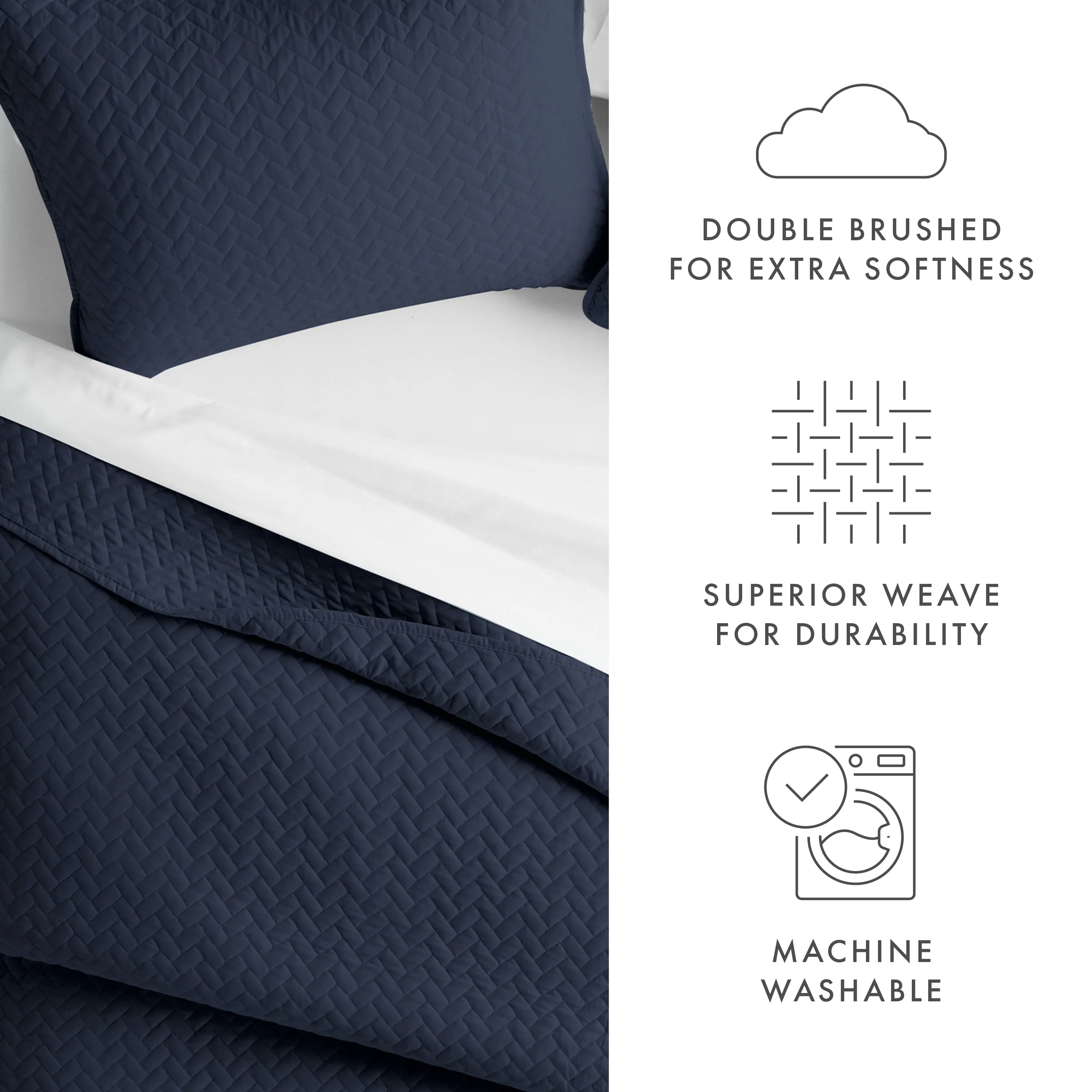 3-Piece Herringbone Quilted Coverlet Set - 12 Days of Deals