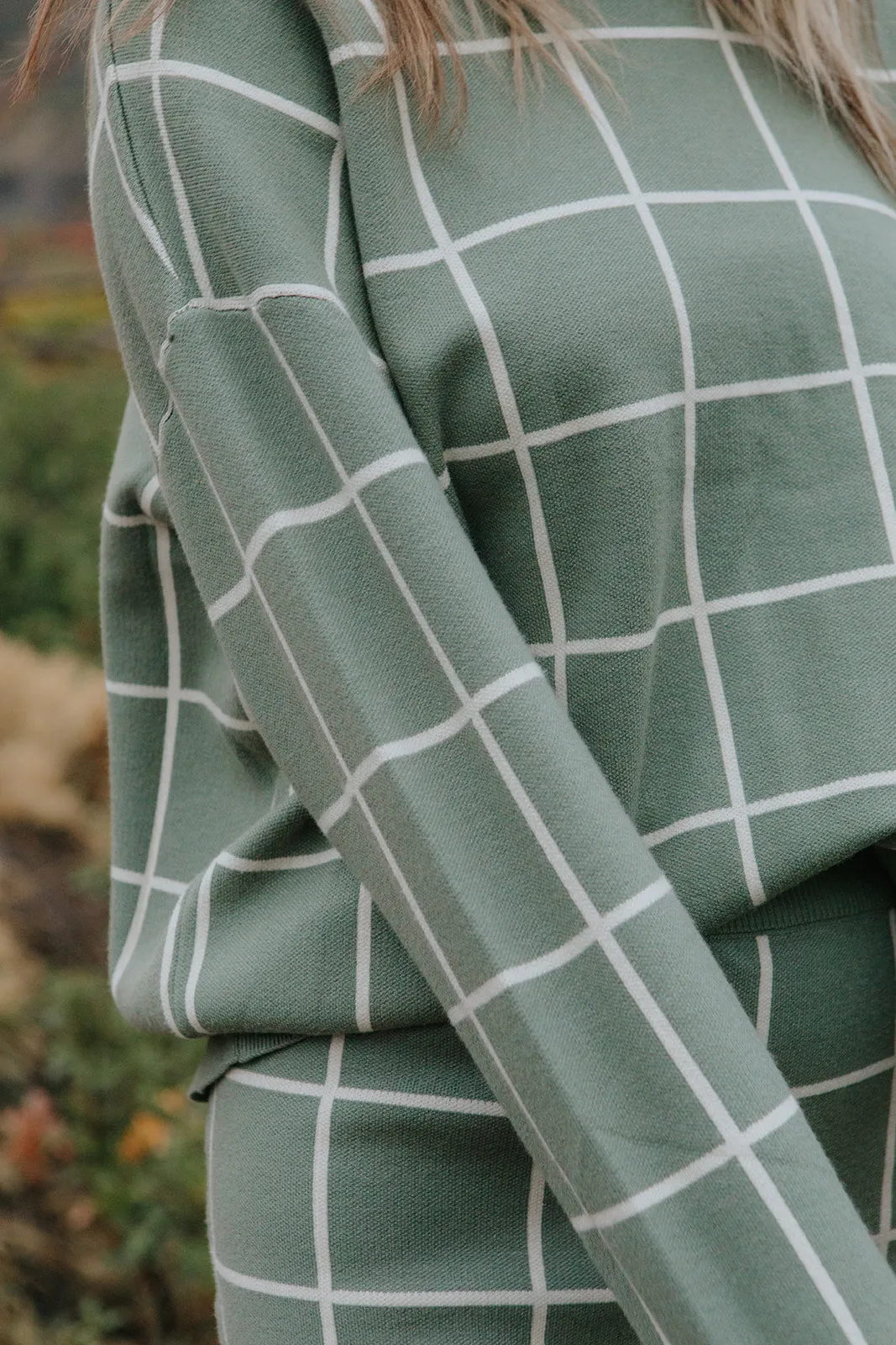 Adeline Windowpane Set・Sage