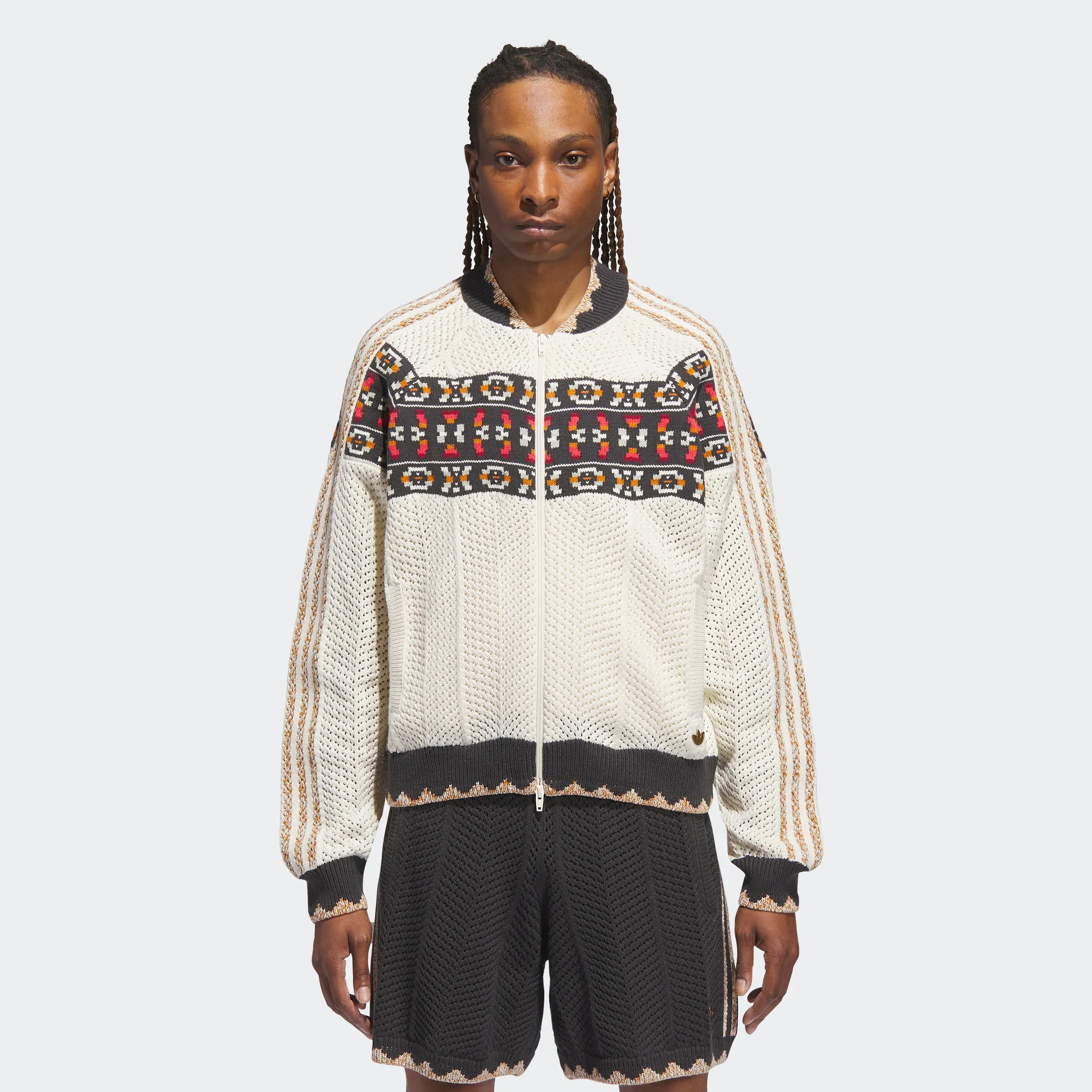 adidas Originals x CLOT Crochet SST Track Top by Edison Chen Cream White