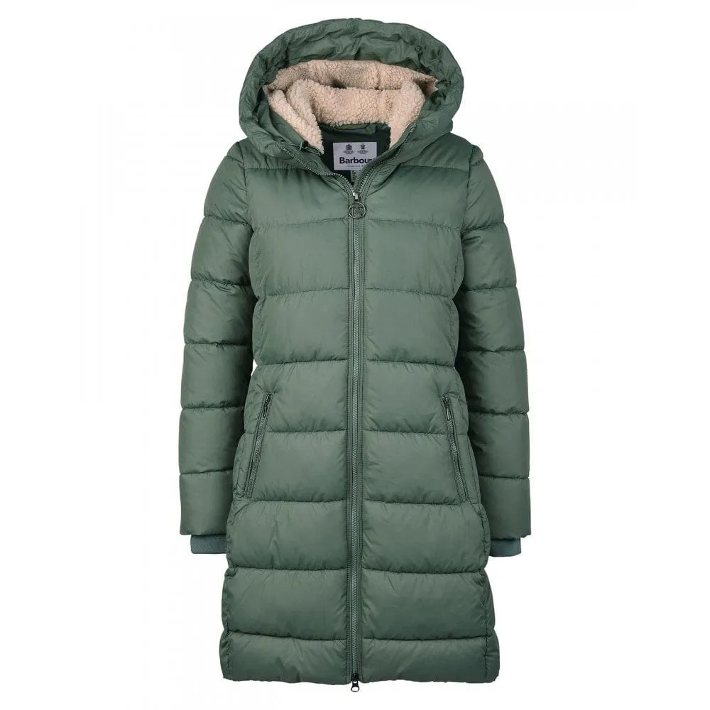 Barbour Avondale Women's Quilted Teddy Lined Hoodalchemy Green Jacket