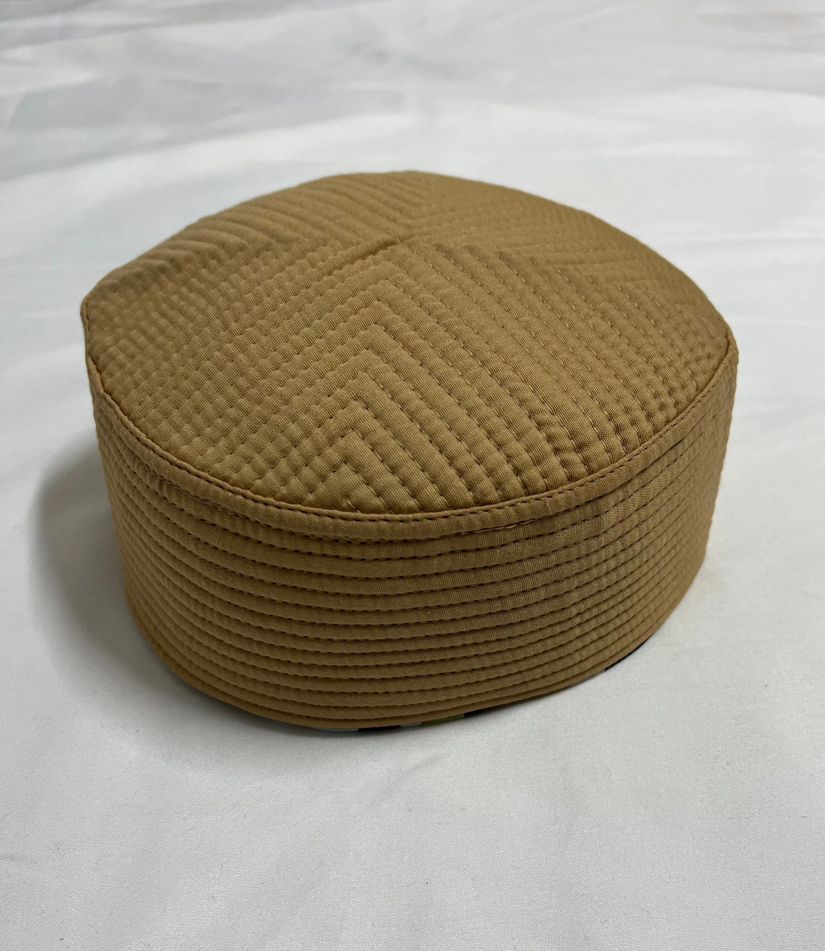 Beige / Brown Turban Hat Topi Kufi Stiff Shukr JJ Design Cap Size-60