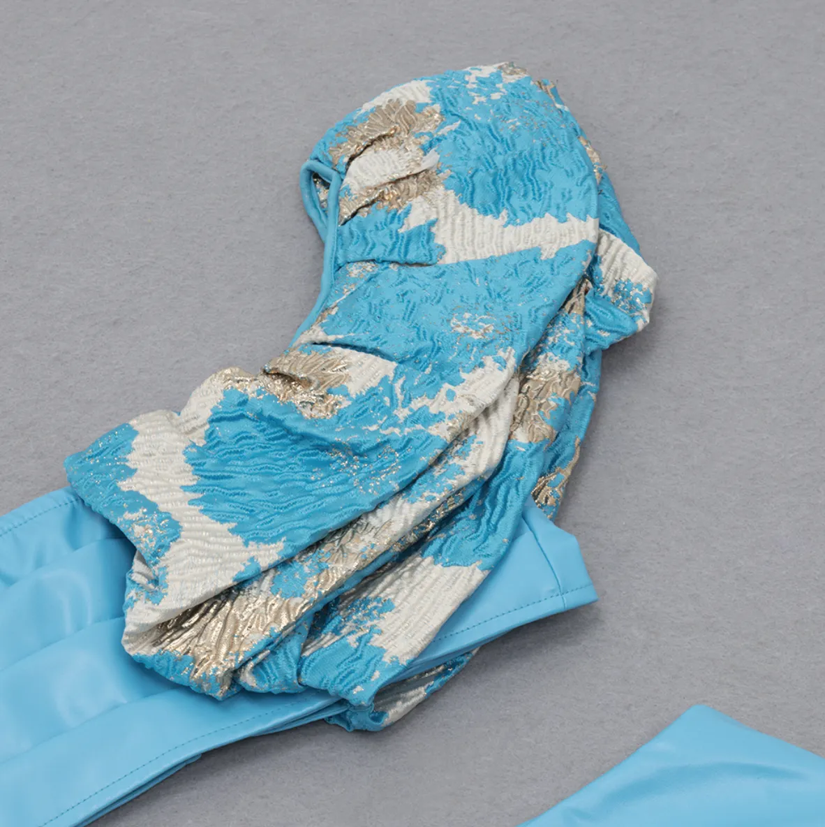 BELEN One Sleeve Off The Shoulder Two Piece | Blue