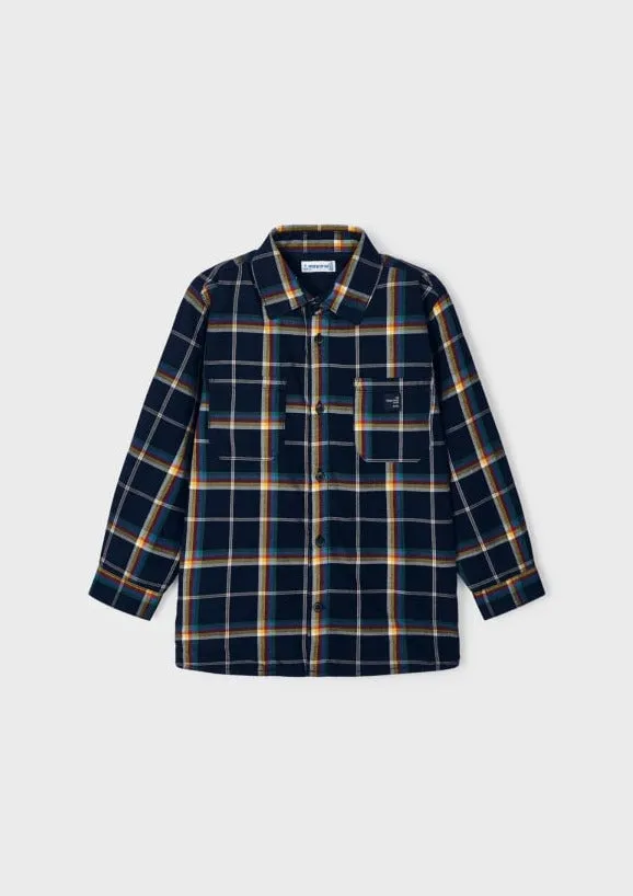 boys lined plaid shacket