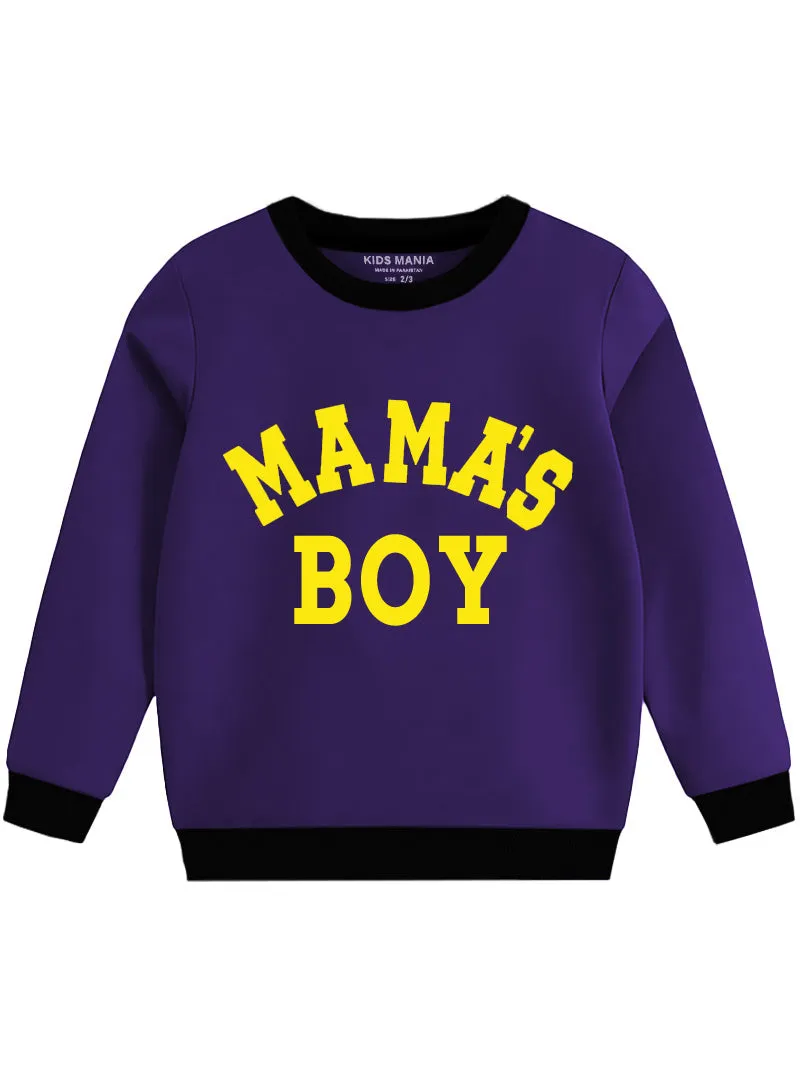 Boys Warm Fleece Sweatshirt - Mama's Boys - 1