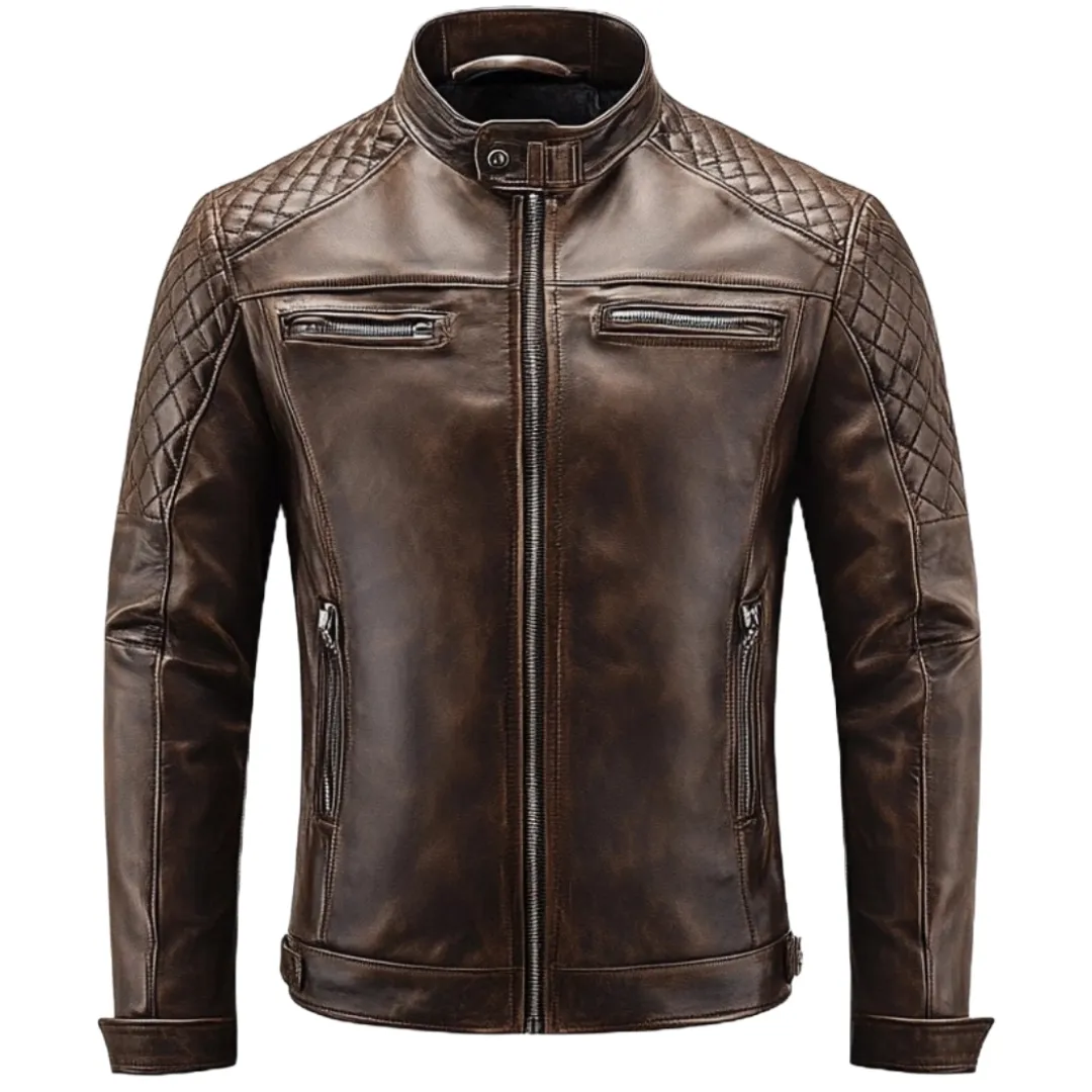 Brown Quilted Jacket – Designed with Premium Leather | El Zoro