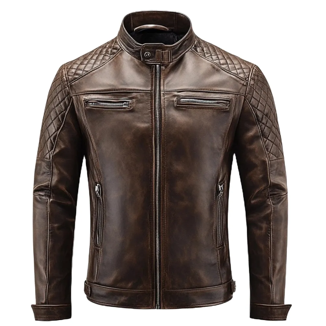Brown Quilted Jacket – Designed with Premium Leather | El Zoro