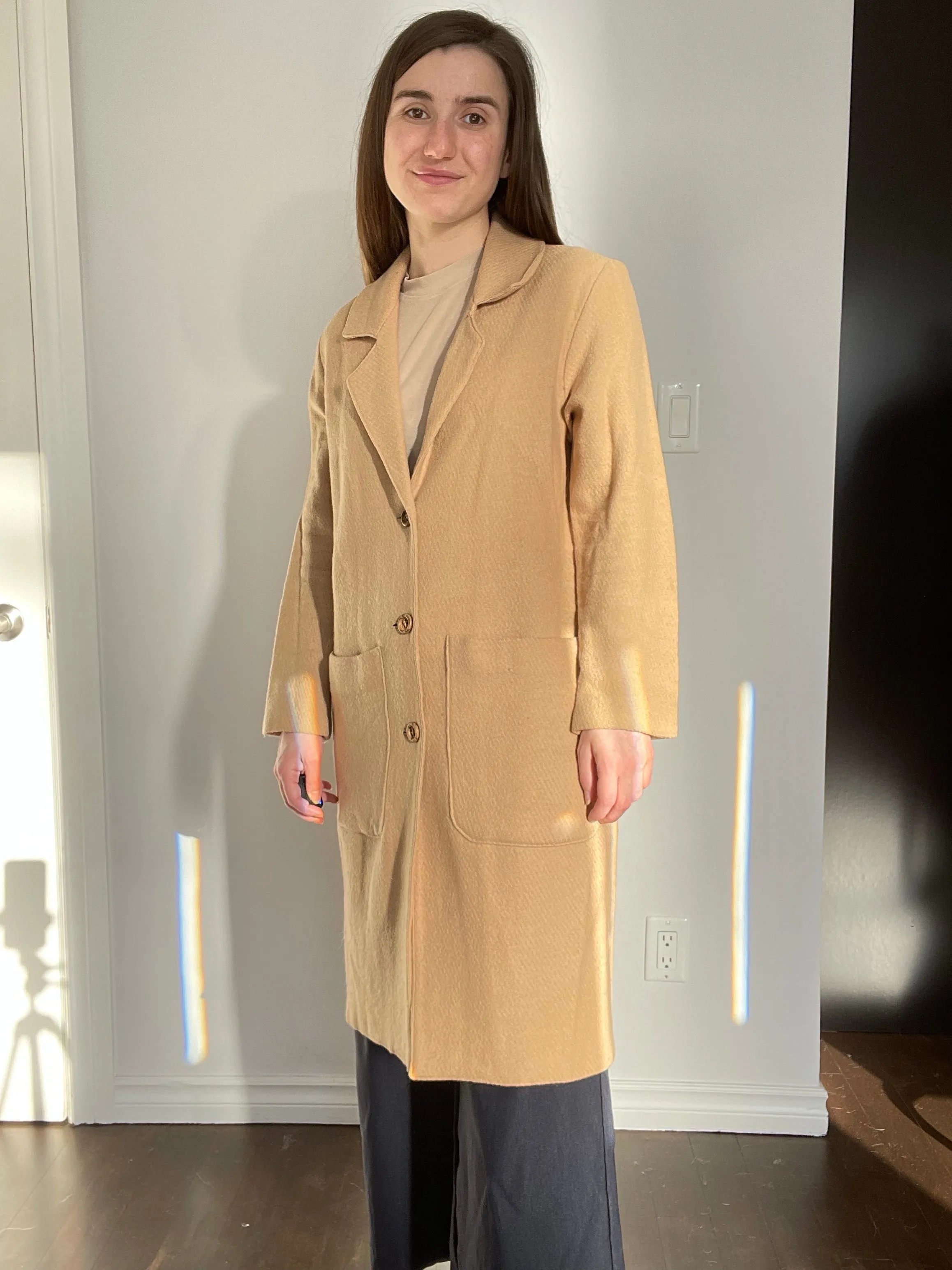Camel Handmade Wool Duster - S