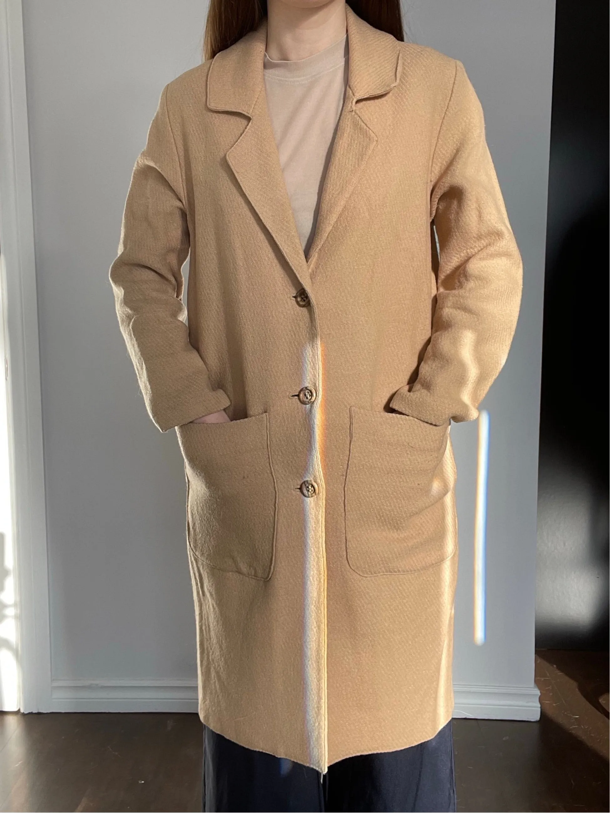 Camel Handmade Wool Duster - S