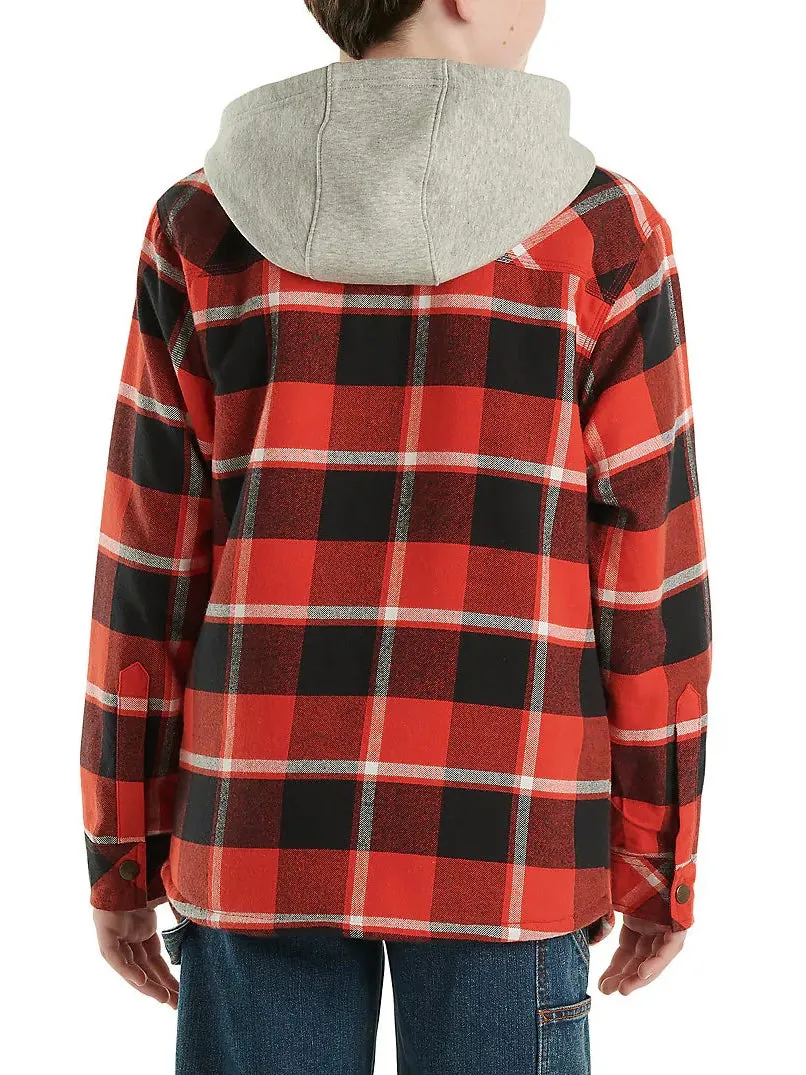 Carhartt Boys’ Flannel Snap Front Hooded Shirt