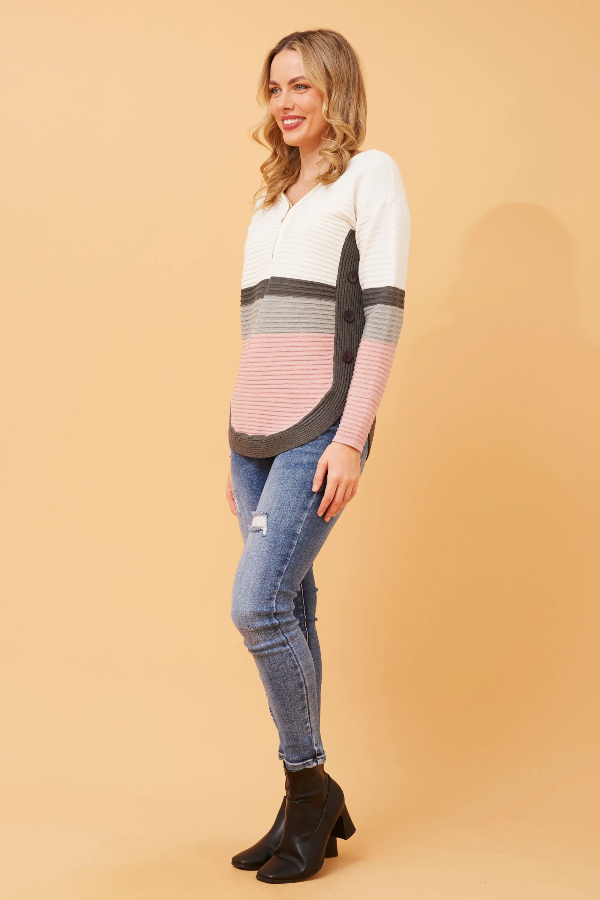 Caroline Morgan Colour Block Knitted Jumper