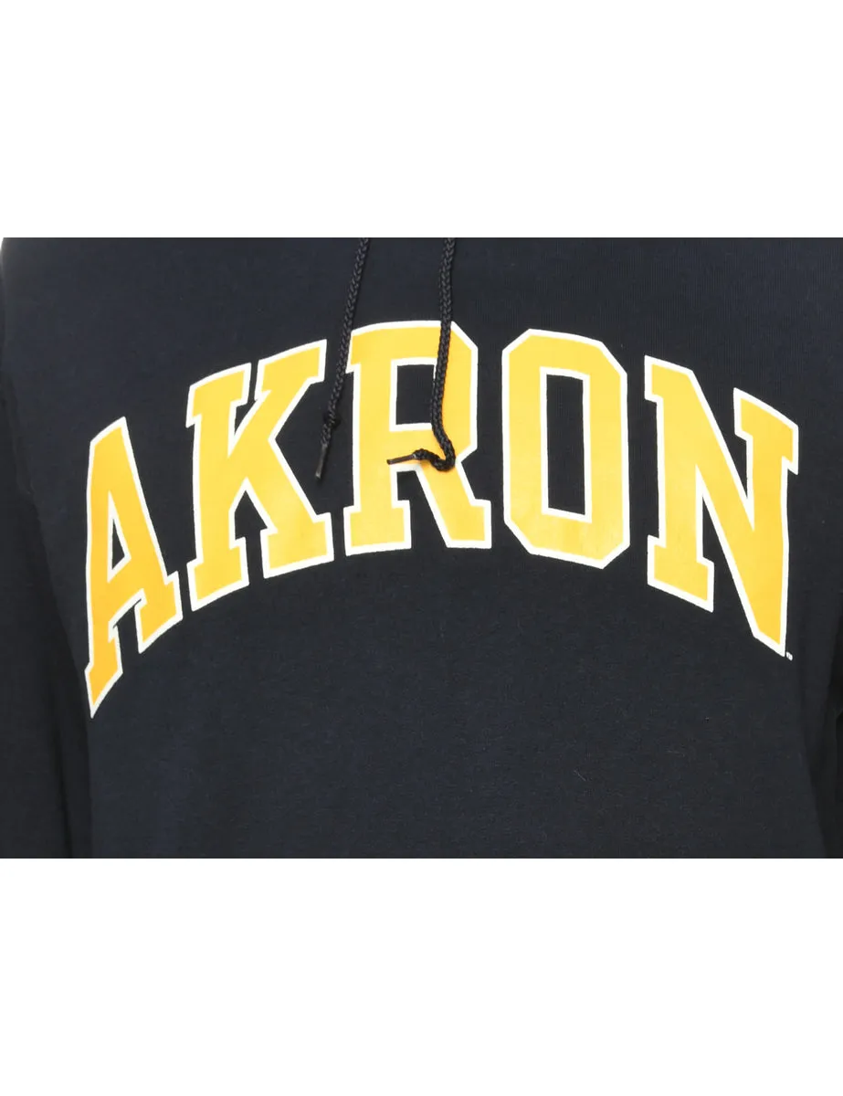 Champion Printed Navy & Yellow Hoodie - M