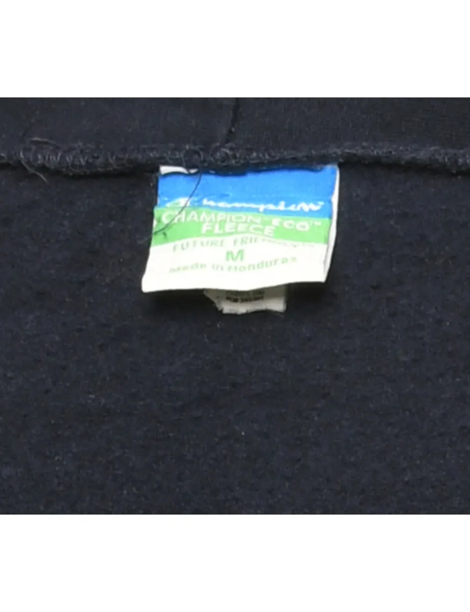 Champion Printed Navy & Yellow Hoodie - M