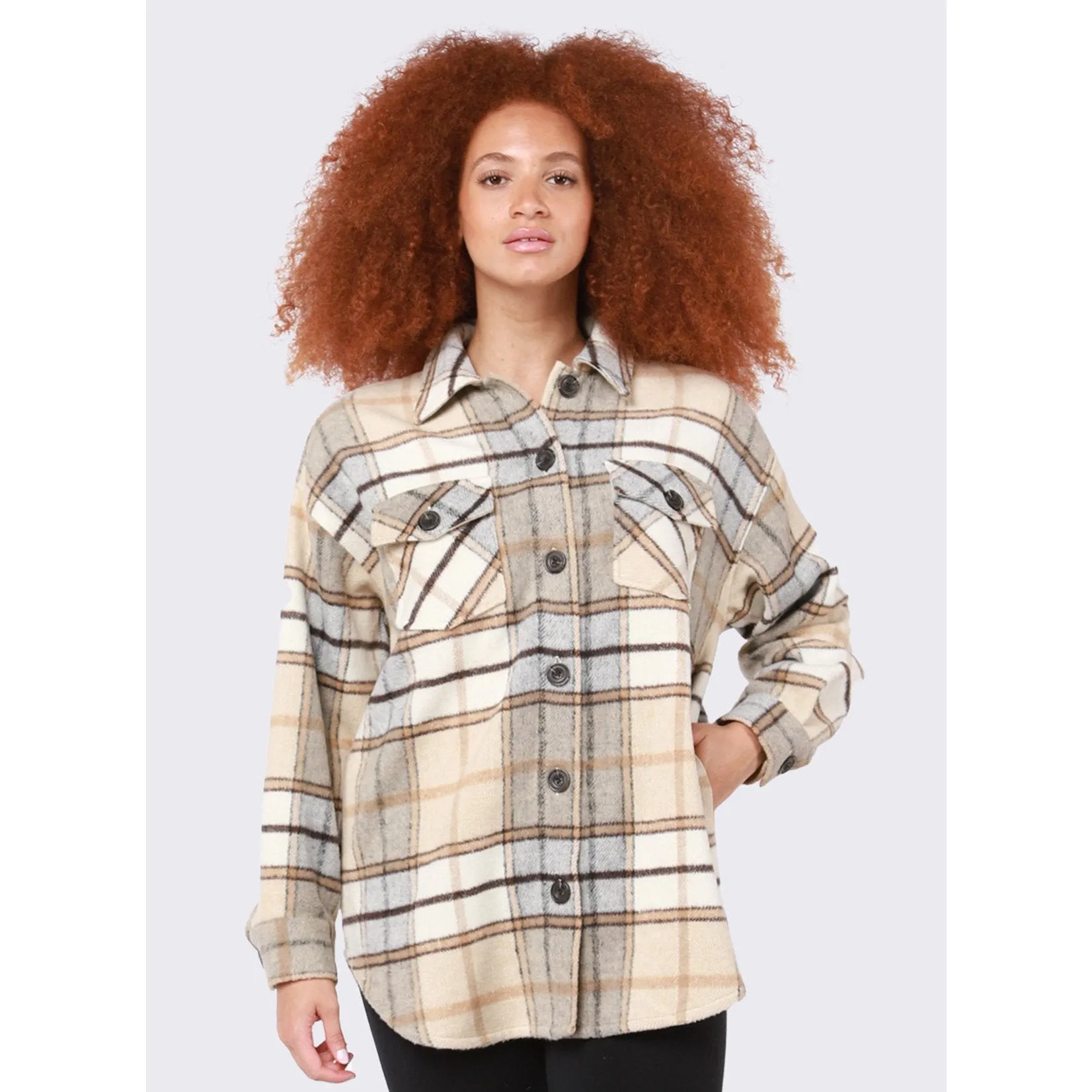 Dex Plus Plaid Snap Front Shacket