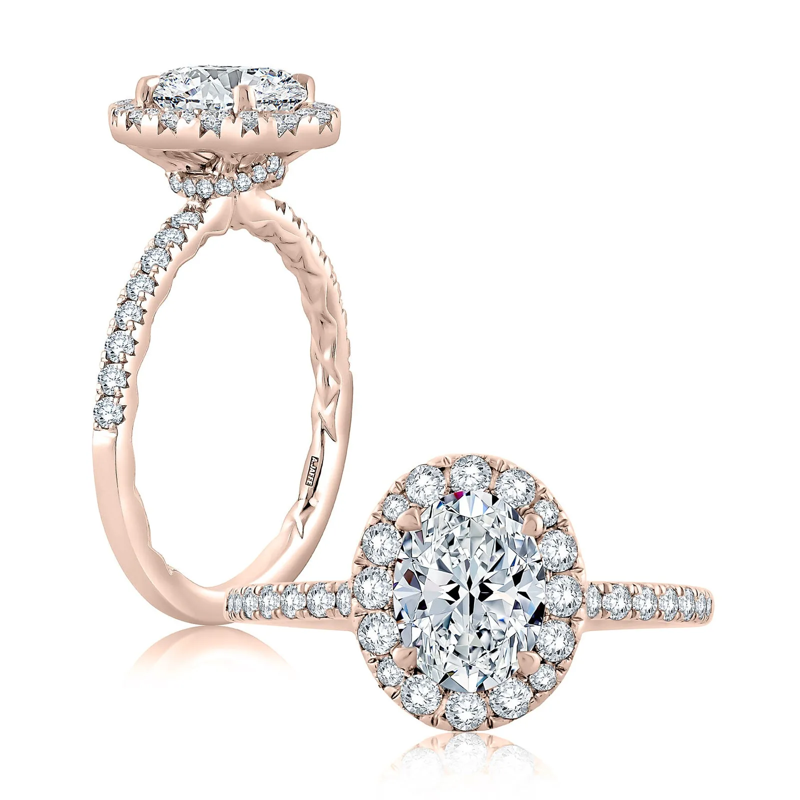 Diamond Halo Semi Mount Ring | 14k Rose (1.50ct Head)