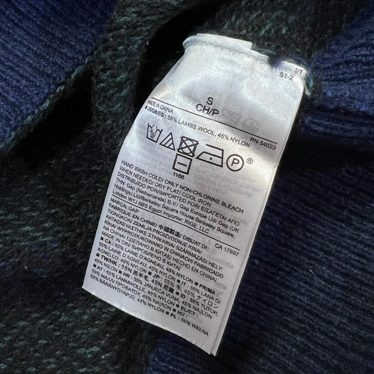 GAP Colour Block Lambswool Nylon Knit Crewneck Sweater Jumper
