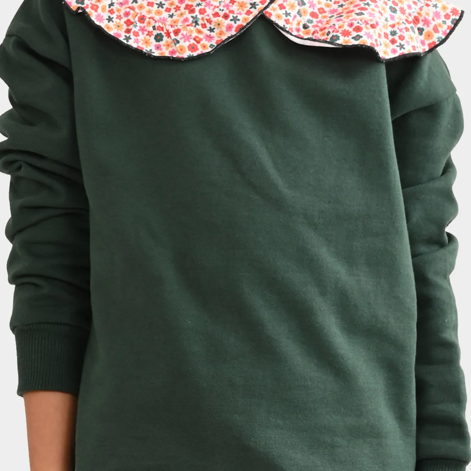 Girls Sweatshirt Spread collar