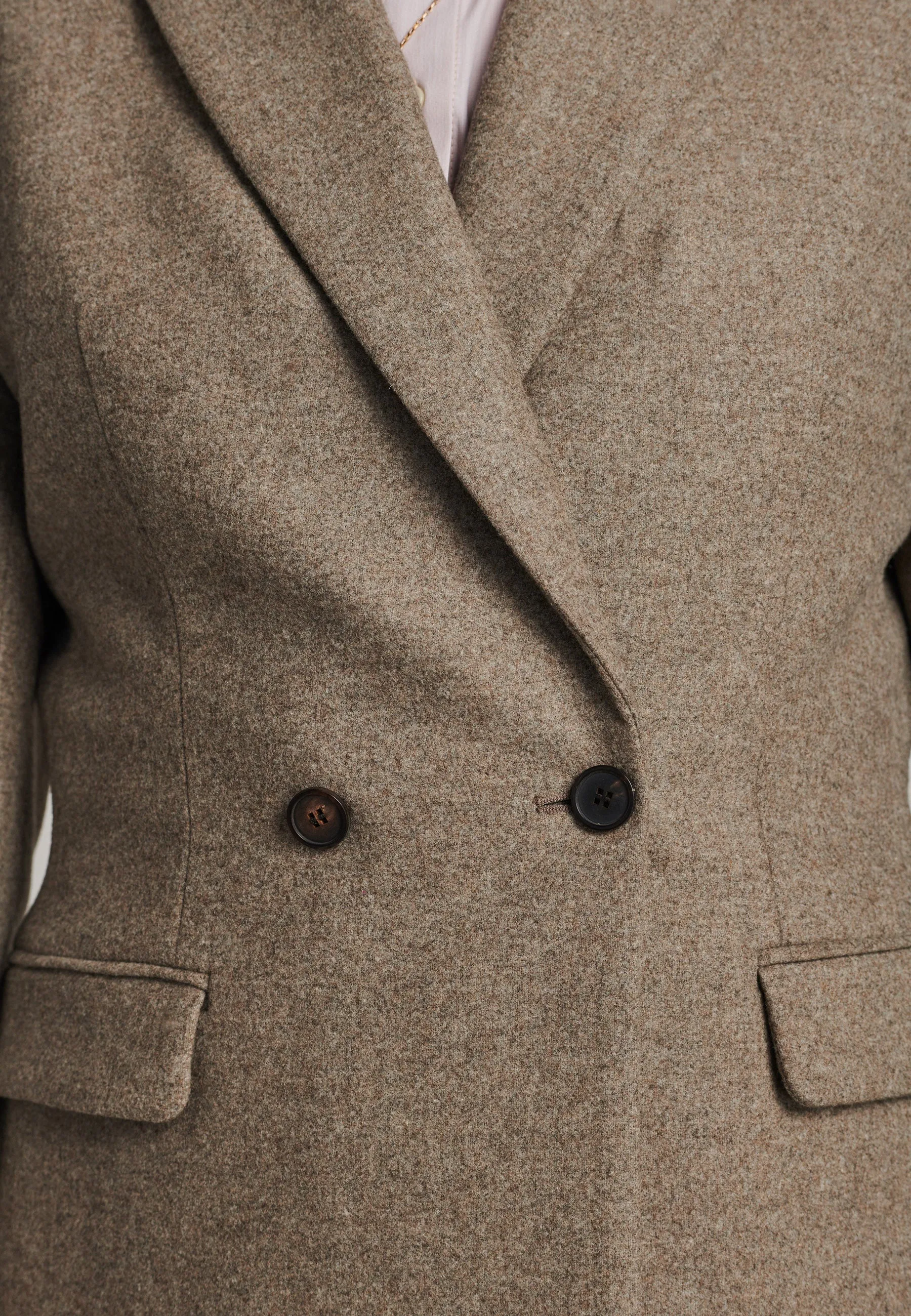 Hammer double-breasted flannel stone blazer