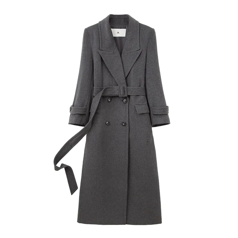 Hepburn Lapel Wool Coat