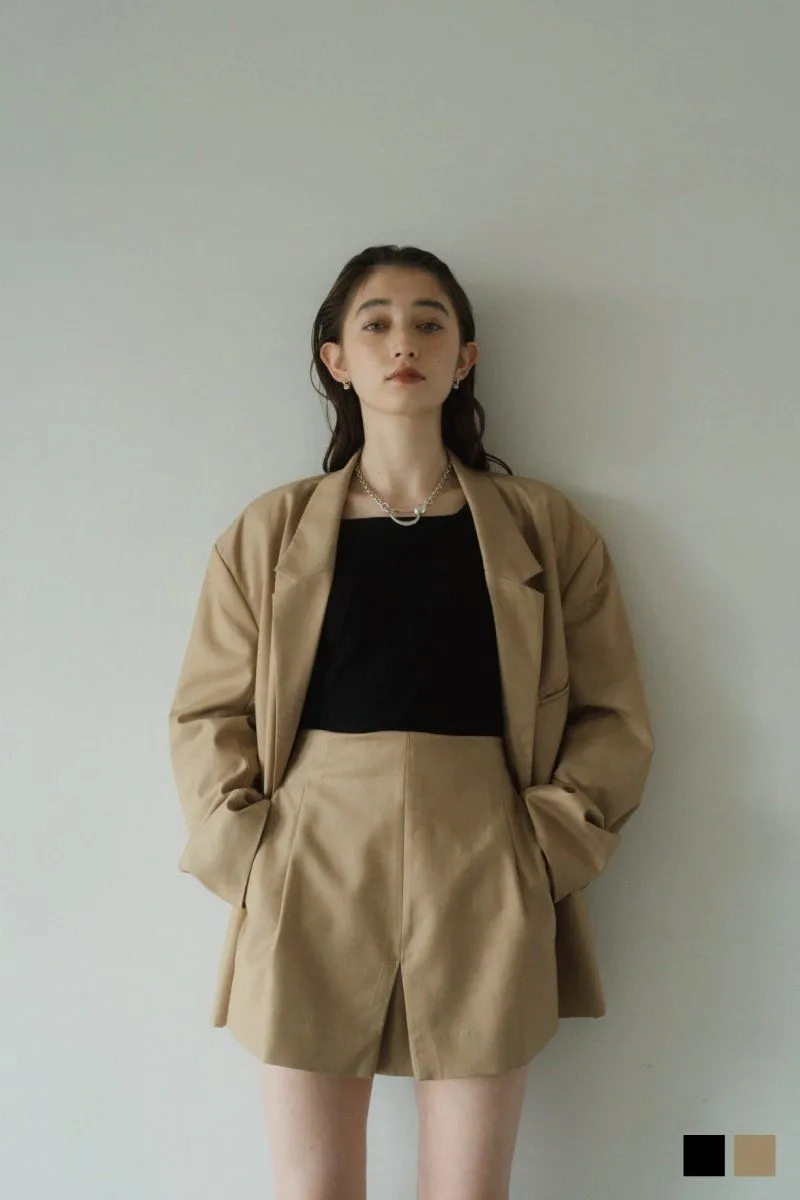 High Waist front Skirt/Beige