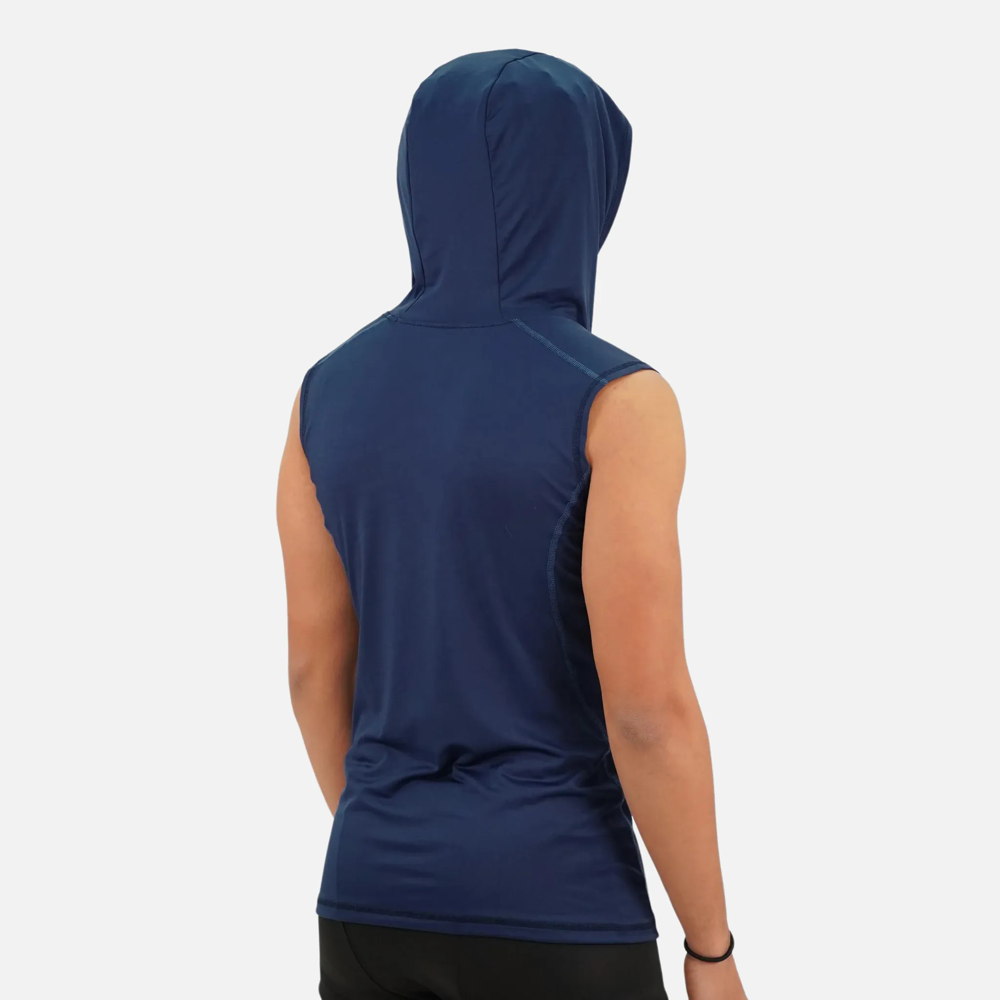 Hue Navy Sleeveless Compression Hoodie