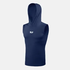 Hue Navy Sleeveless Compression Hoodie