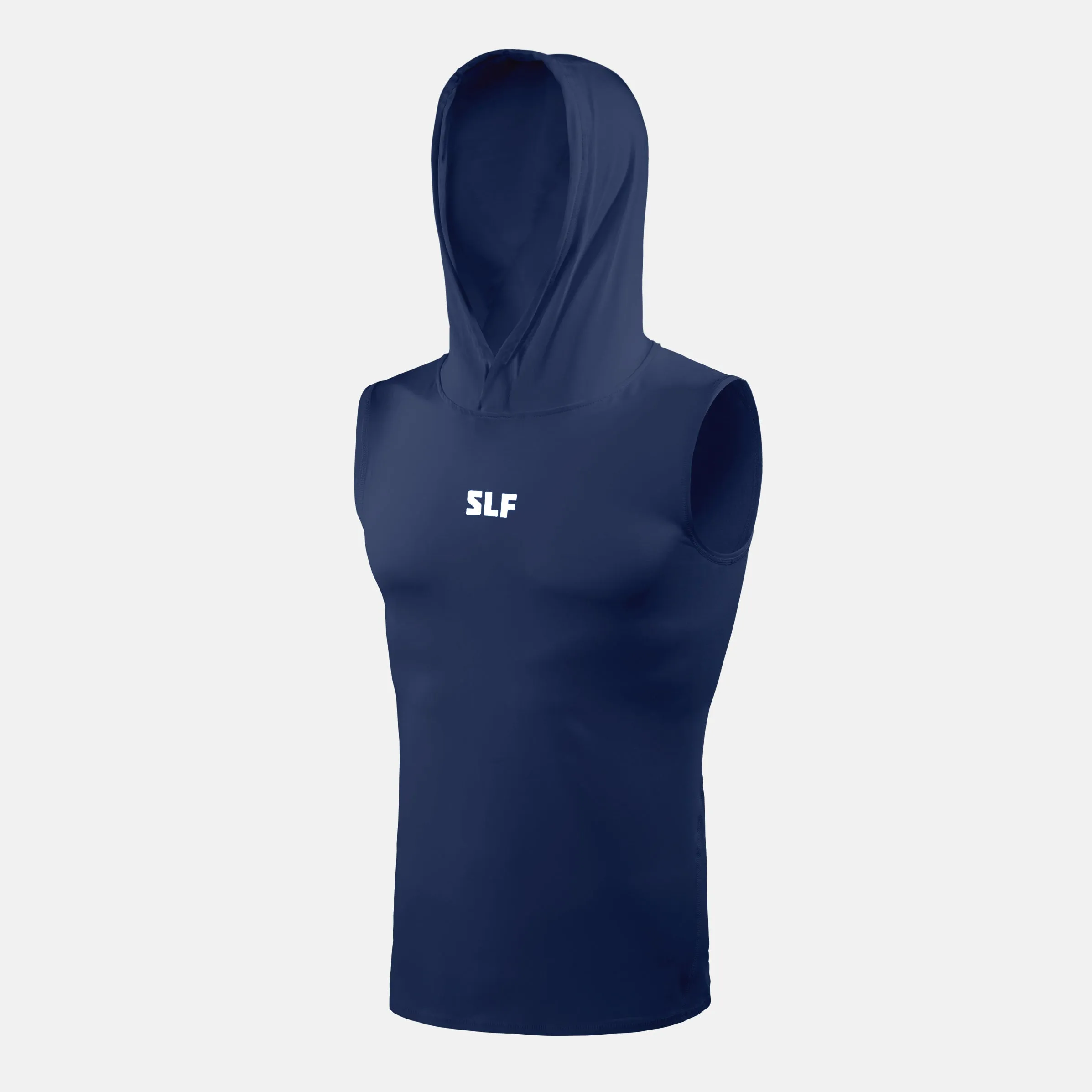 Hue Navy Sleeveless Compression Hoodie