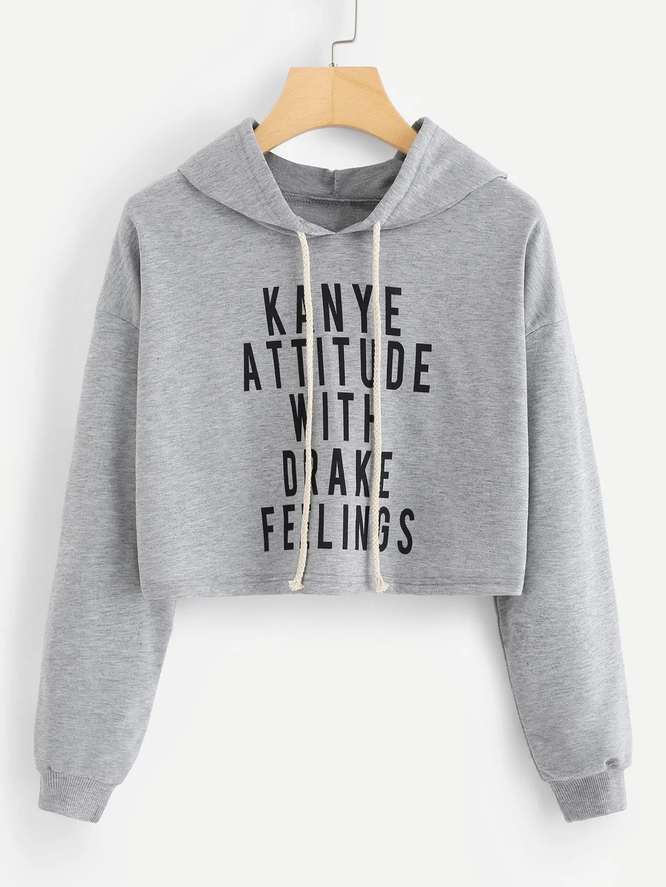 Kanye attitude drake feeling crop sweatshirt