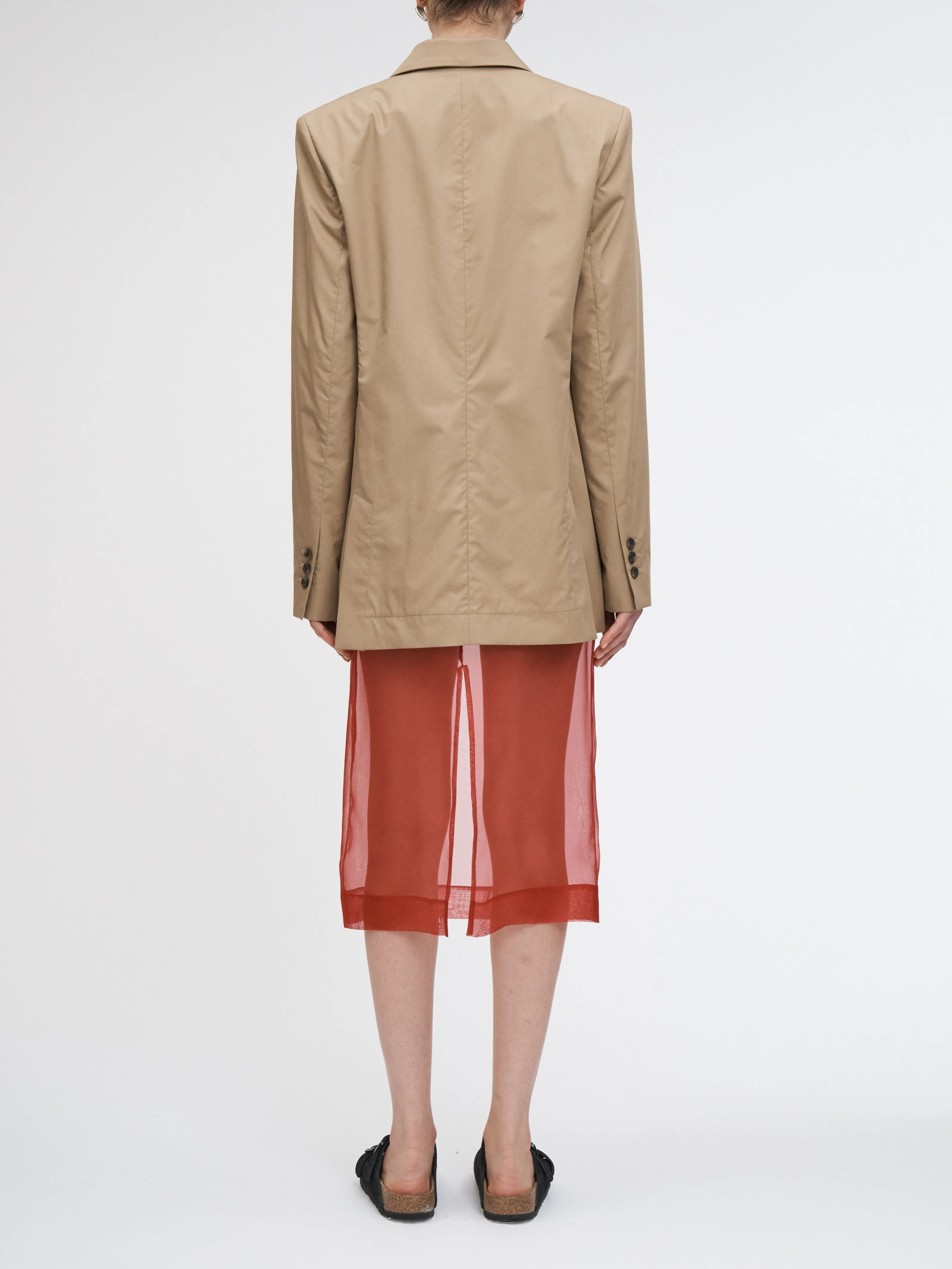Lined Sheer Skirt in Carmine Red