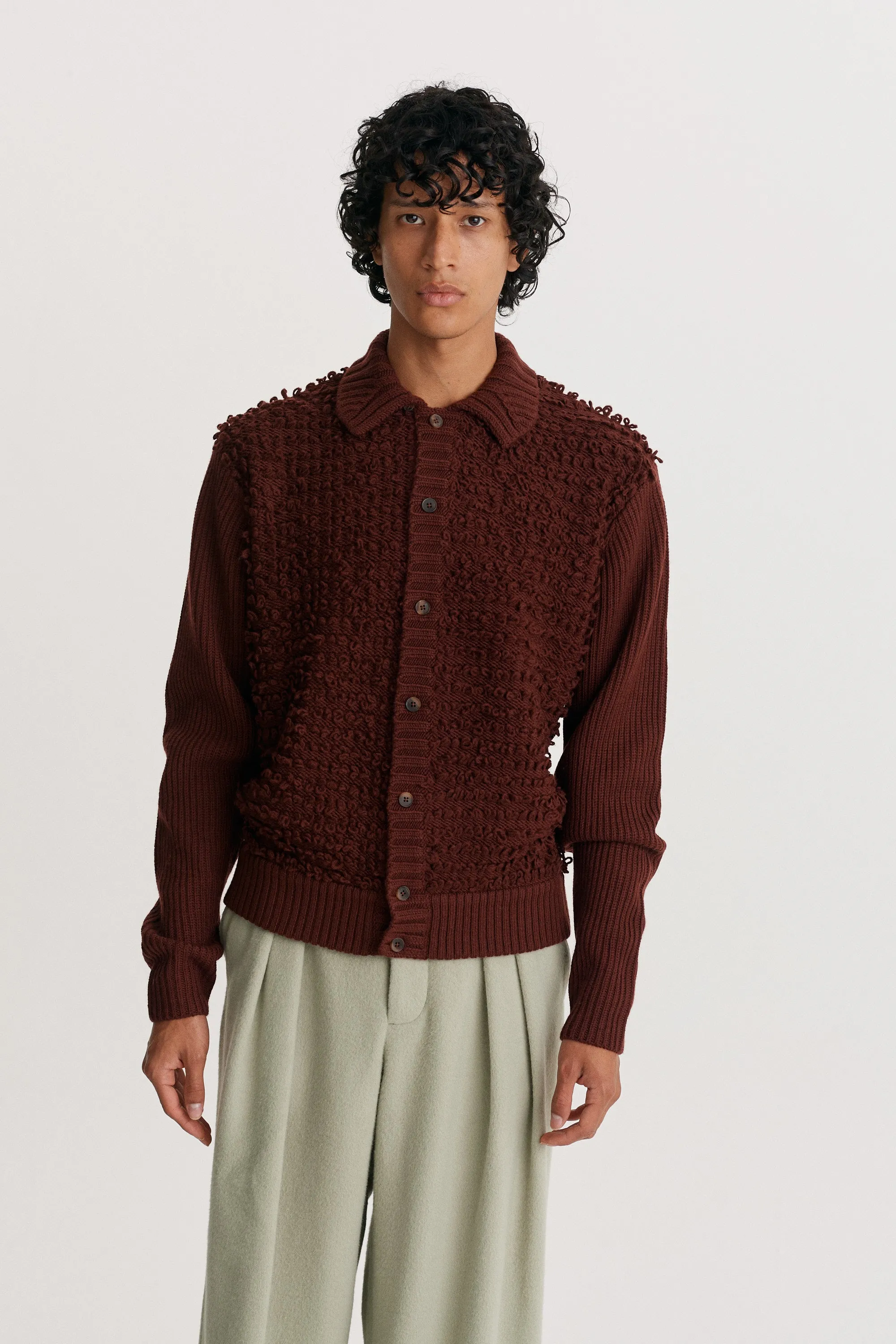Loop Knit Panel Jacket