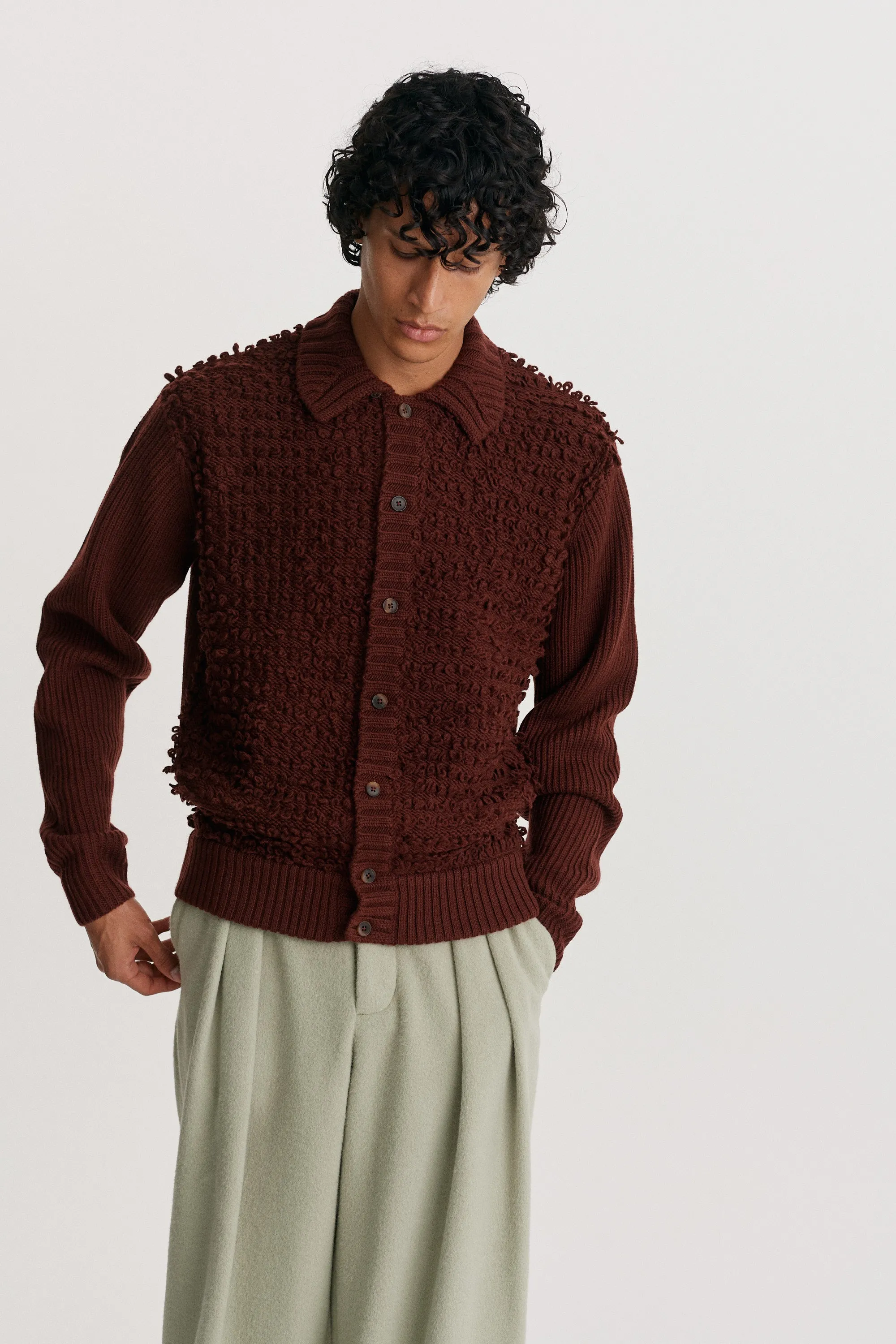 Loop Knit Panel Jacket