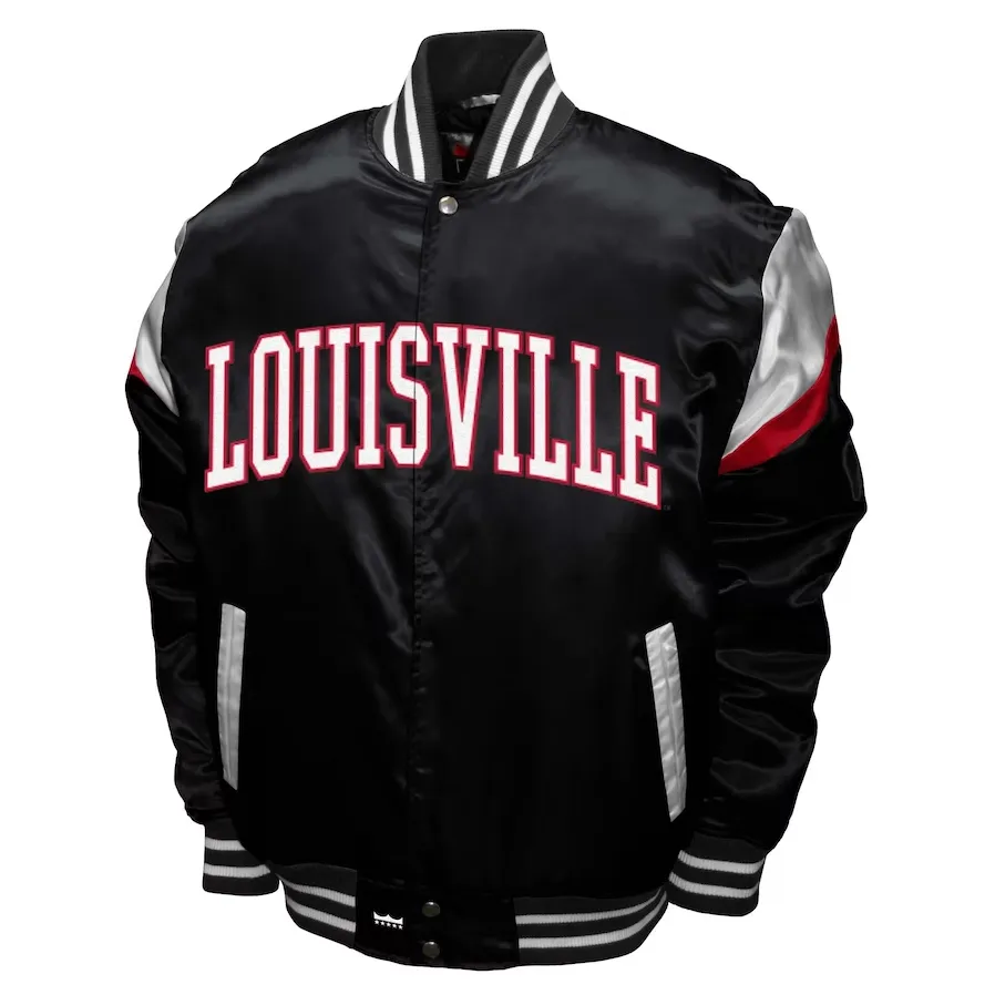 Louisville Cardinals Power Satin Full-Snap Jacket - Black