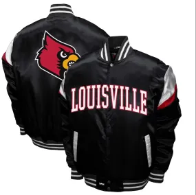 Louisville Cardinals Power Satin Full-Snap Jacket - Black