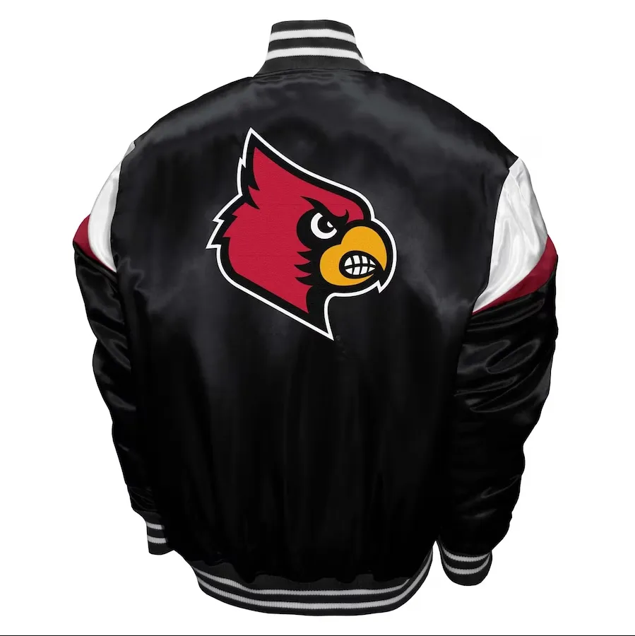 Louisville Cardinals Power Satin Full-Snap Jacket - Black