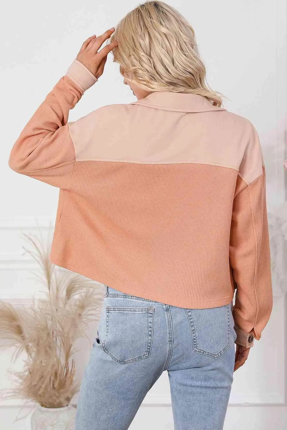 Lovely Embrace Collared Button Down Shacket