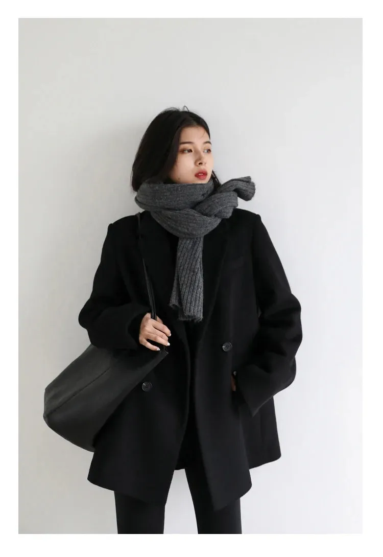 Luxurious Cozy Wool Blend Blazer Coat in 2 Colors