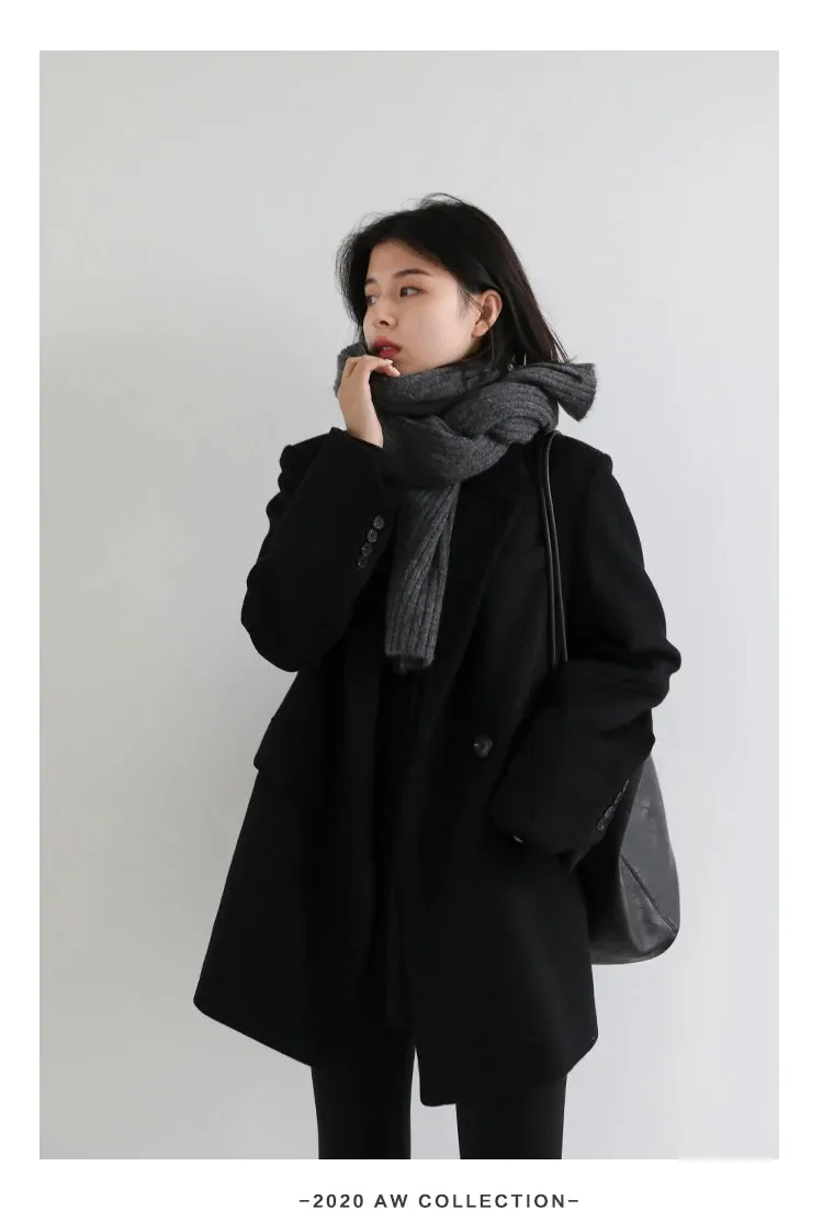 Luxurious Cozy Wool Blend Blazer Coat in 2 Colors