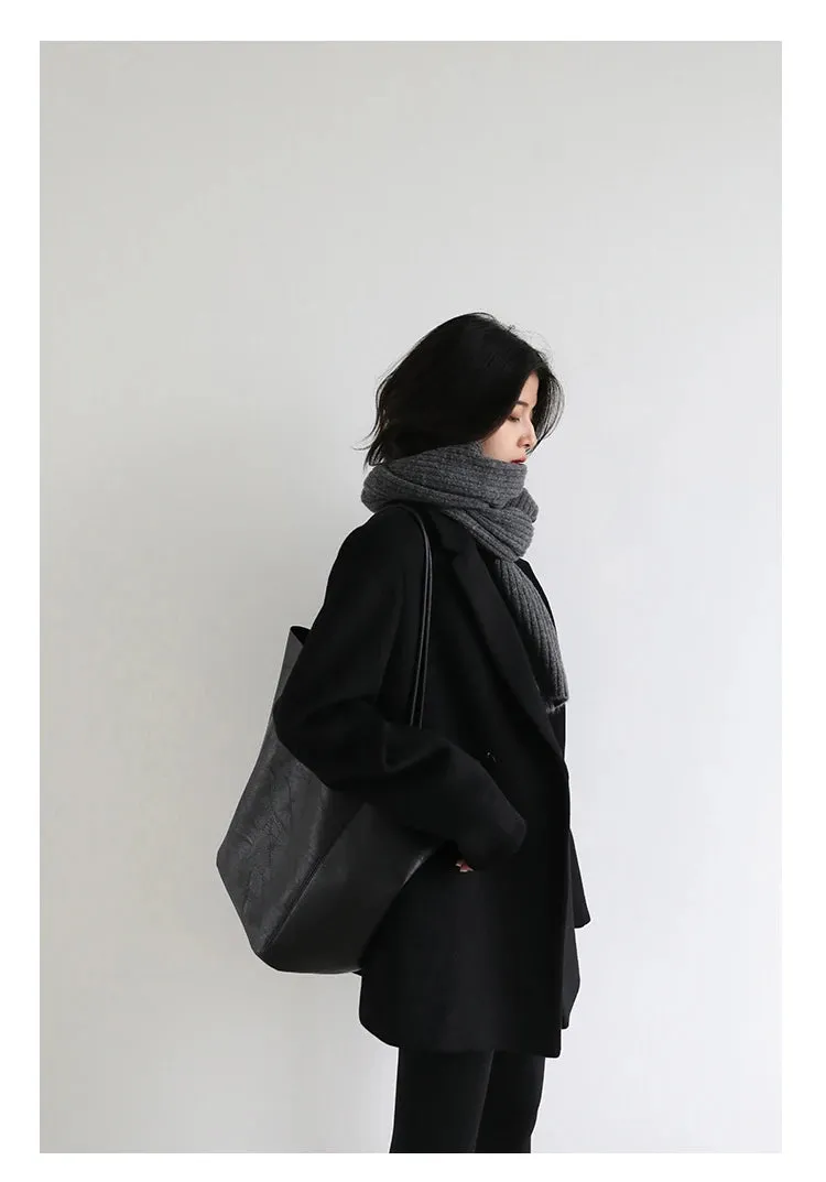 Luxurious Cozy Wool Blend Blazer Coat in 2 Colors