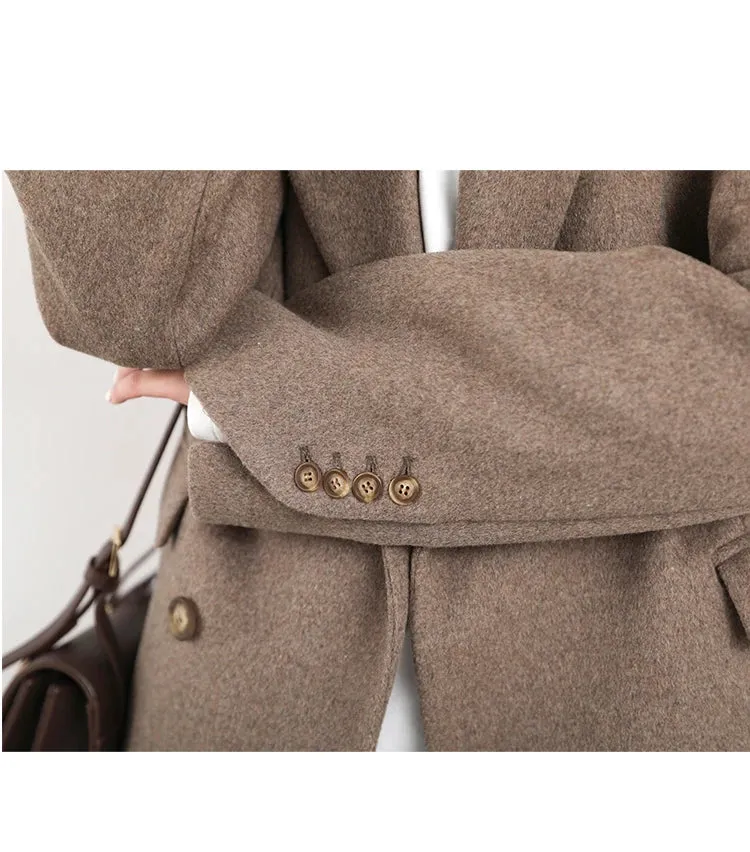 Luxurious Cozy Wool Blend Blazer Coat in 2 Colors
